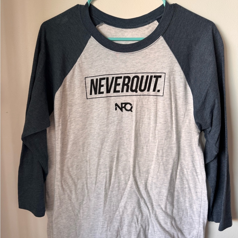Gray and Black Raglan Sleeve Shirt